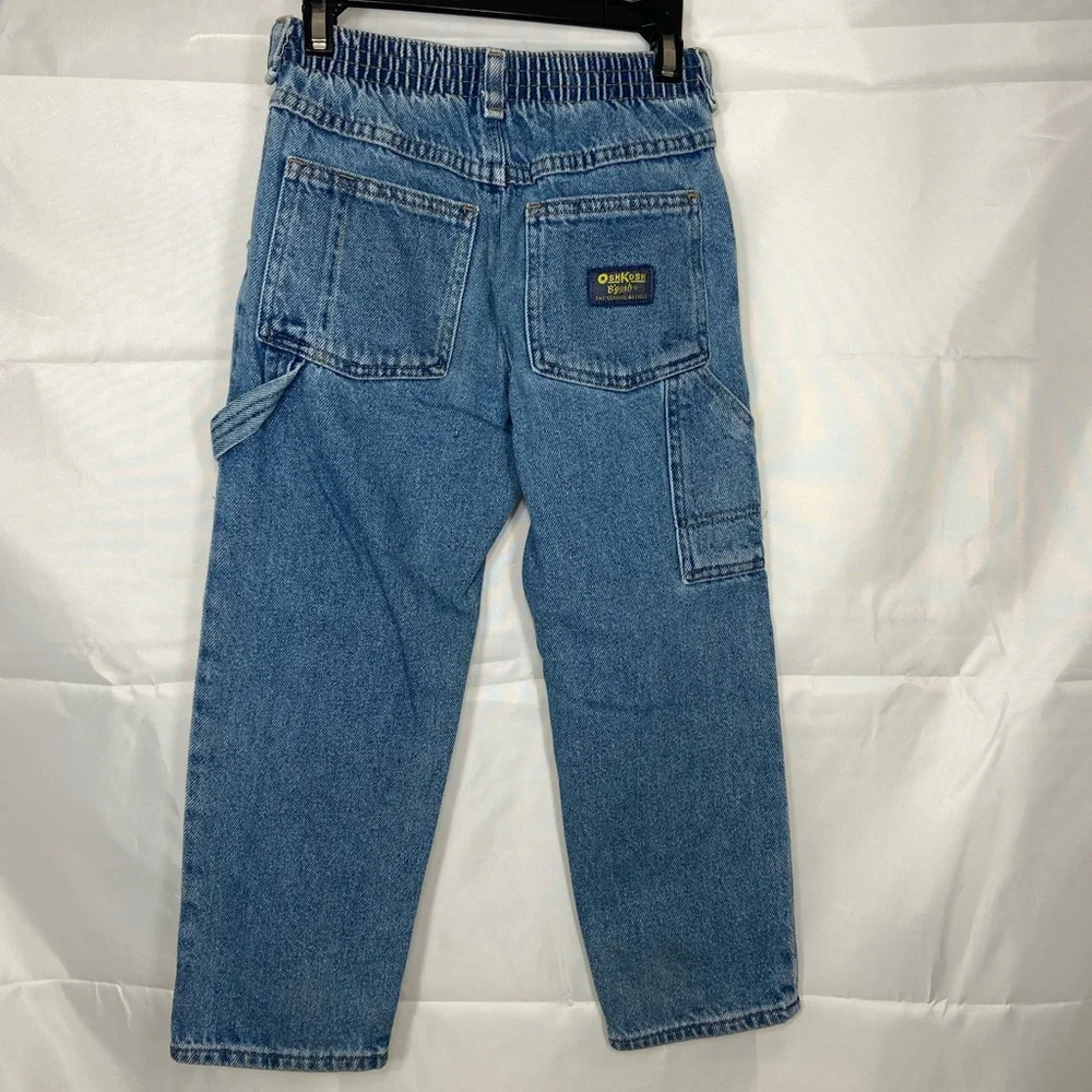 Vintage Oshkosh boy’s light wash blue denim 100% cotton jeans elastic straight 6
